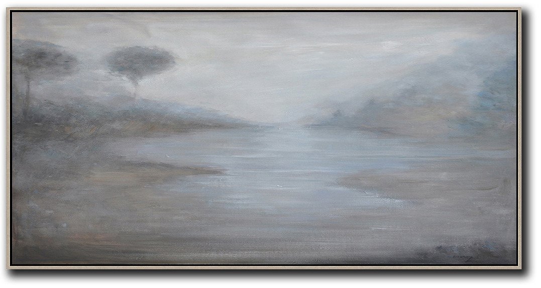Panoramic Abstract Landscape Painting LX43D - Click Image to Close